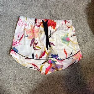 Above the Stars Floral Print Satin Shorts